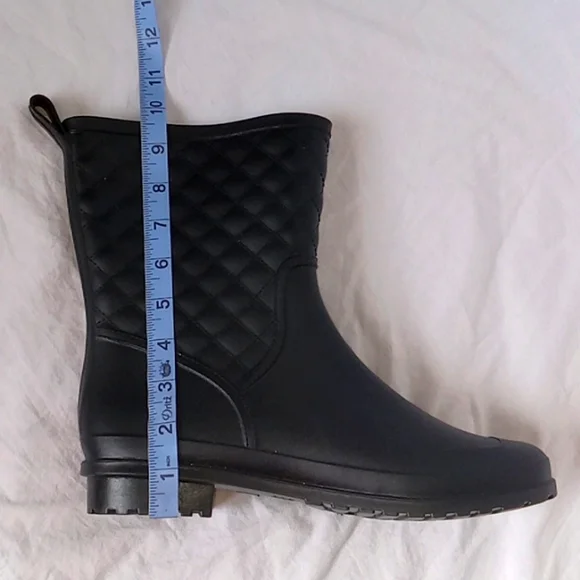 Mid Calf Rain Boots Waterproof Lightweight Garden Shoes Black Size 41, 9M - Picture 3 of 7